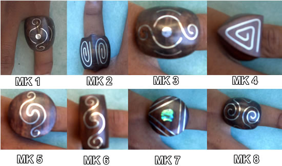 Stainless steel and wood ring fashion jewelry from Bali Indonesia
