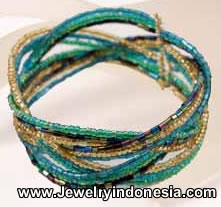 Silver Wire Bracelets and Bangles with Beads from Bali Indonesia