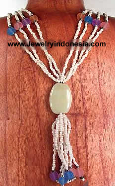 Glass Beads Necklace from Bali