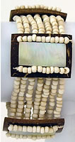 Coconut shell bracelet with MOP shell from Bali