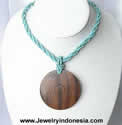 Beads Necklace with Wooden Pendant