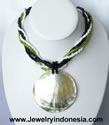 Beads Necklace with Mother of Pearl Shell Pendant