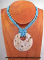 Beads Necklace with Resin Pendant