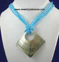 Beaded Necklace with MOP Shell Pendant
