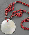 Natural Stones Silver Beads Mother Pearl Shell Necklace