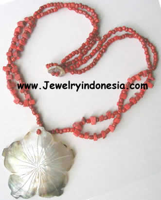 Beaded Shell Necklaces from Indonesia