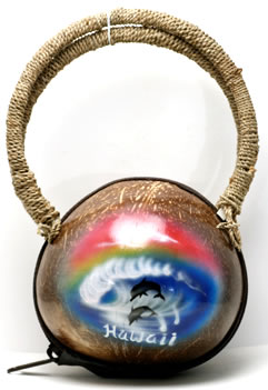 Airbrush Coconut Shell Purse Bali Indonesia