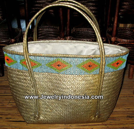 Bali Rattan Bags With Beads