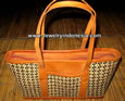 Woman Bags Rattan Leather Bali Indonesia