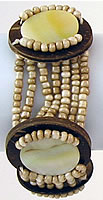 Coco shell bracelet with mother of pearl shell from Bali