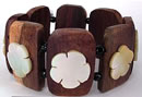 Wooden Bangle with Pearl Shells from Bali