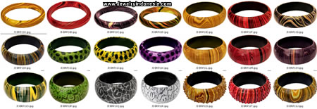 Painted Wood Bangles Bali Indonesia