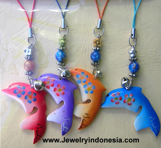 Painted Wood Cellphone Chain Bali Indonesia