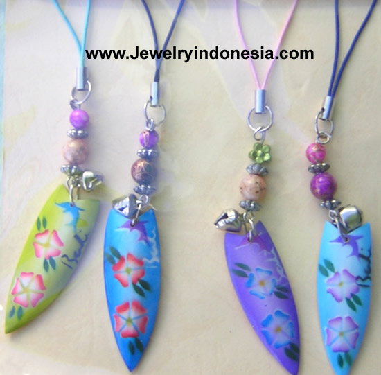 Painted Wood Mobile Phone Jewelry Bali Indonesia
