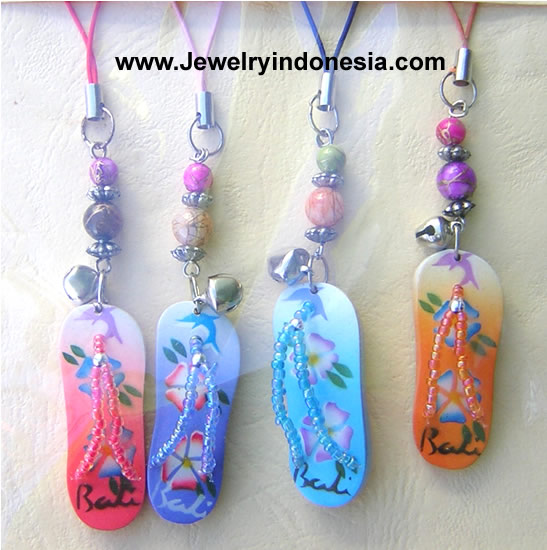 Painted Wood Cell Phone Jewelry Bali Indonesia