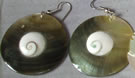 Mother of pearl shell and Shiva eyes sea shell earrings fashion accessories