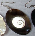 Shiva eye sea shell and mother pearl shell fashion jewelry earrings indonesia bali 