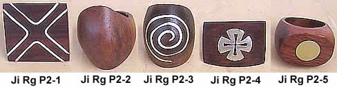Wooden Rings with Silver Inlays