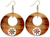 PAINTED WOOD EARRINGS FASHION JEWELRY