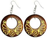 PAINTED WOOD EARRINGS COSTUME JEWELRY