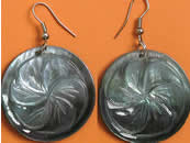 Carved Pearl Shell Earrings Fashion Jewelry from Bali Indonesia