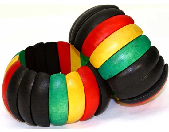 BRP15-4 Wooden Bangles Rasta Rainbow Bracelets Accessories