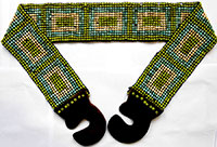 Beaded Elastic Stretch Belts from Bali Indonesia Wooden Clasp Belts