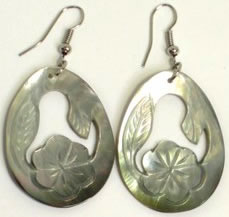 Carved Pearl Shell Earrings