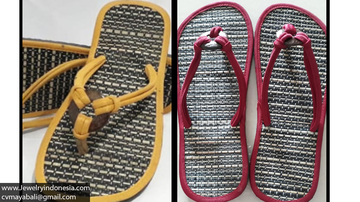Natural organic straw jute seagrass pandanus hotel amenities sandals slippers footwear from Indonesia