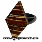 Coco Shell Rings Fashion Accessories Bali Coconut Shell Jewelry