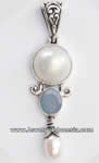 Silver Pendants Necklace with Shells