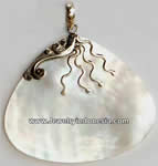 Silver Pendants Necklace with Shells