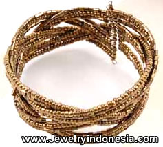 Silver Wire Bracelets Bangles with Beads