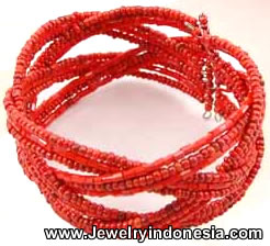 Silver Wire Bracelets Bangles with Beads