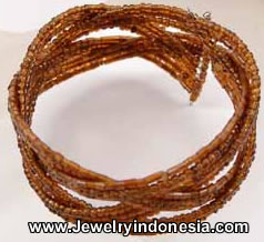 Silver Wire Bracelets Bangles with Beads