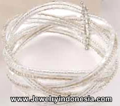 Silver Wire Bracelets Bangles with Beads